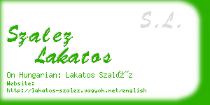 szalez lakatos business card